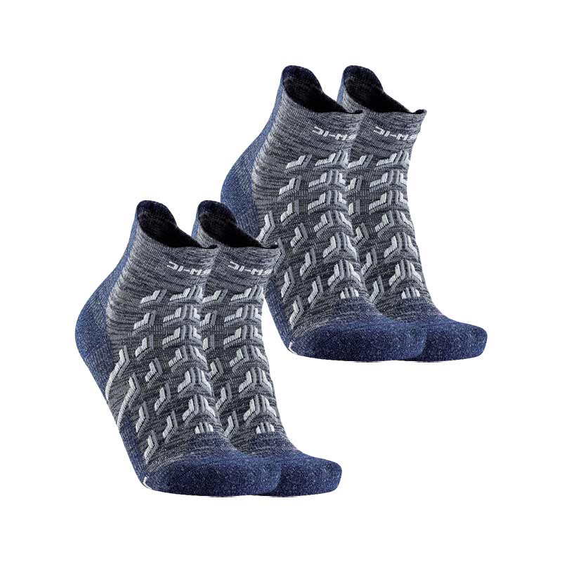 Lot de 2 paires - Chaussettes randonnée - Trekking Cool Ankle Unisex gris/blanc